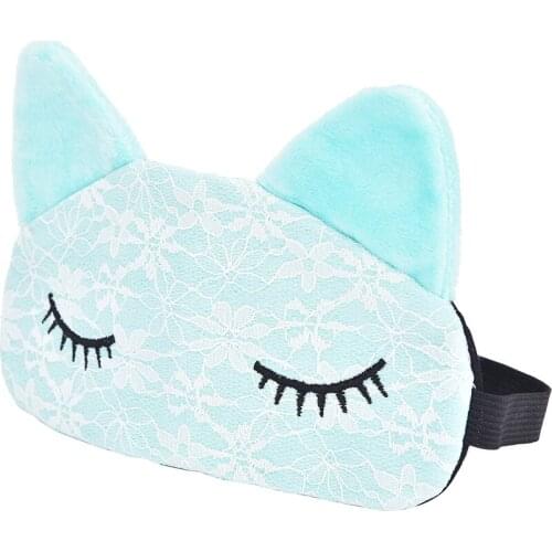 New Cartoon Lace Eyeshade Sleeping Mask Cover Eye Eyepatch Blindfolds To Shield The Light Cute Cat Eyeshade Sleeping Care Tool