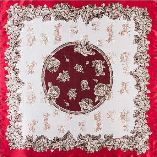 2020 New Carriage Silk Scarf For Ladies Floral Print Hijab Shawl Brand Scarf Foulard Square Head Scarves Wraps For Women Bandana