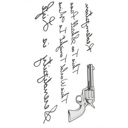 Rock Global Models Stars Love Cool Gun Alphabet Pattern Waterproof Tatoo Sticker