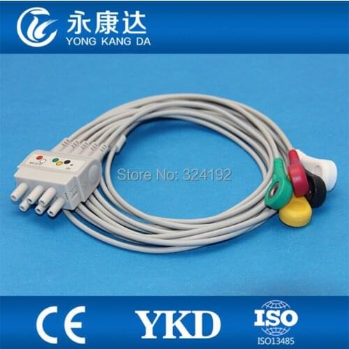 Compatible Nihon kohden BR-021 Multi-link IEC/5 leads ECG cable and Snap leadwires with ce mark ,medical cable