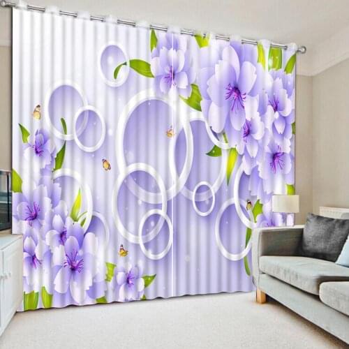 Modern kitchen curtain Circle flower modern living room curtains Bedroom hotel window curtains