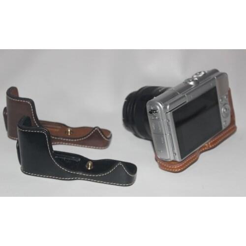 Camera Bag Bottom Case For canon EOSM100 M100 PU Leather Half Body Set Cover With Battery Opening