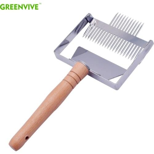 Super Large 23 pins Uncapping Fork Honeycomb Honey Scraper Wooden Handle Beekeeping Tool Apicultura Equipment Uncapping Fork