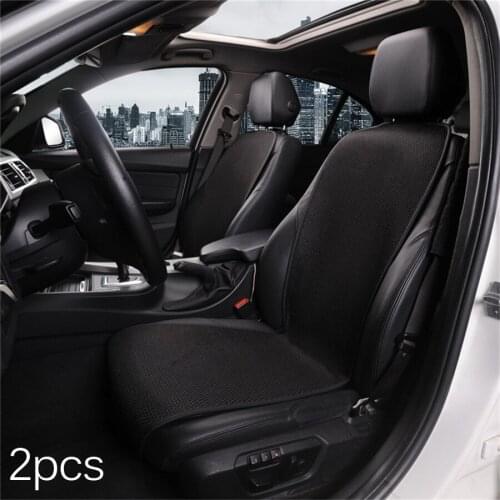 Universal 2PCS Car Front Seat Cushion Pad Breathable Ice Silk Small Waistline With Backrest Summer Car Seat Cover Black Styling