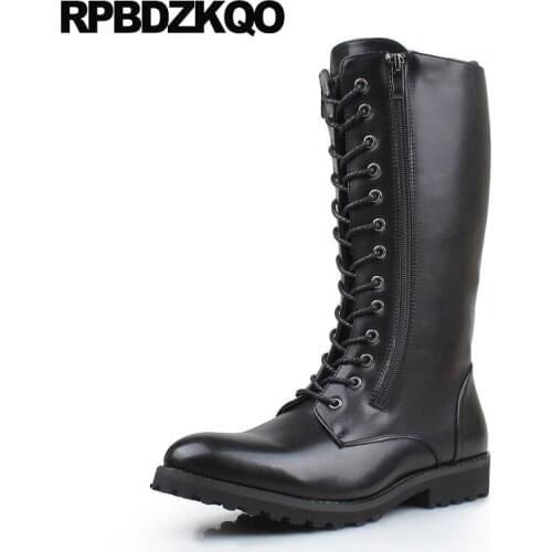 Military Retro Combat Boots Army Tall Shoes Comfortable Black Fashion Footwear Safety Booties 2017 Riding Ankle Lace Up High Top