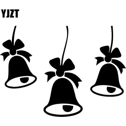 YJZT 17.2X12.4CM Christmas Bells Fashion Window Bumper Decoration Decal Car Stickers C25-0489