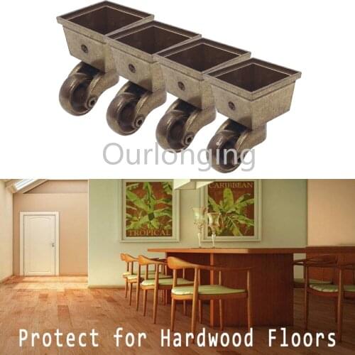 1/8PCS 360 Degree Swivel Metal Furniture Caster Wheels 26mm Dia Zinc Alloy Casters with Square Cup Capacity 800lb