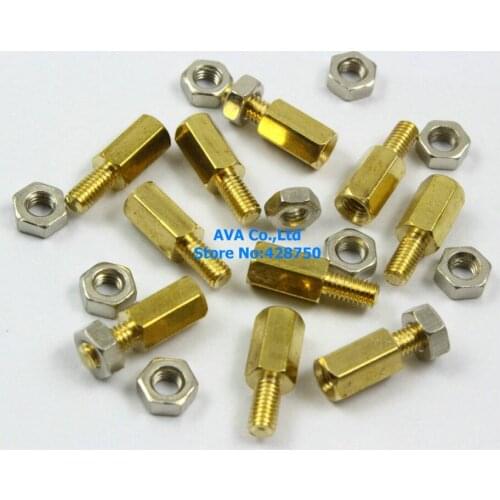 100 M3x6mm Male Female Hex PCB Standoff Spacers 8mm Body Length with Nuts