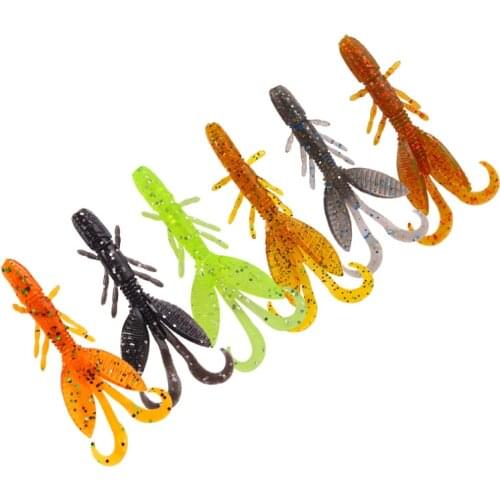 12 Pcs Crystal Artificial soft shrimp Fishing Lure 5.5cm/1.4g Topwater Silicone Bass Simulation Worm soft bait Wobblers Leurre