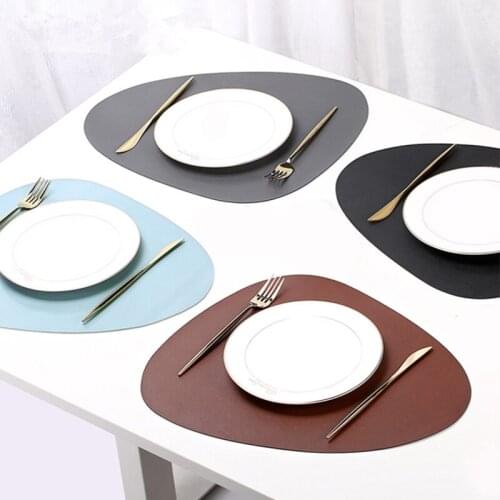 2 4 6 PCS PU Placemats for Table Waterproof Non-Slip Insulation Leather Place Mat Set Nordic Style Christmas Napkin for Kitchen