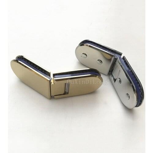 2PCS Gold/Polish Chrome 135 Degree 304 Stainless Steel Glass to Glass Shower Door Hinges For Home Bathroom Hardware JF1757