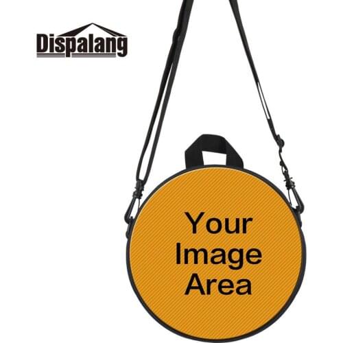 2 In 1 Round Backpack Heat Transfer Custom Logo Messener Bag For Women Casual Travel Crossbody Bagpack Kids Small Shoulder Bag