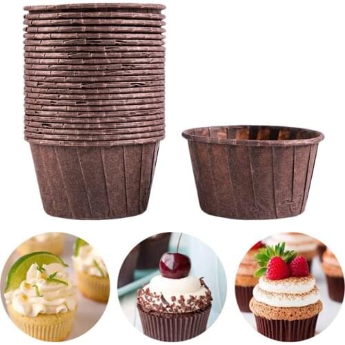 50Pcs Paper Cake Cupcake Liner Baking Muffin Box Cup Case Party Tray Cake Mold Decorating Tools Round Shaped Small Muffin Boxes