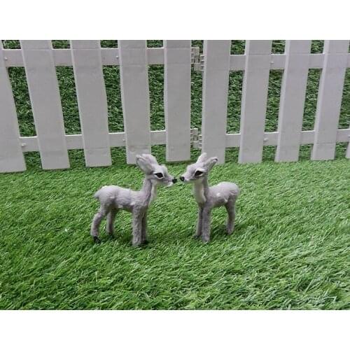 8x9cm simulation deer polyethylene&furs mini sika deer model one pair/2 pcs handicraft prop,home decoration Xmas gift w1414