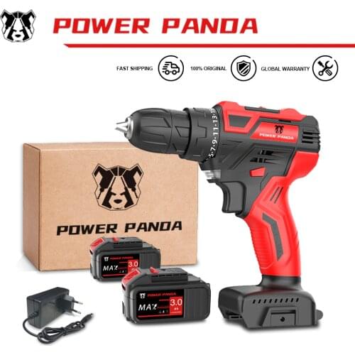 PowerPanda 21V Cordless Drill Driver Screwdriver Mini Wireless Power Driver DC Lithium-Ion Battery 25+1 Settings