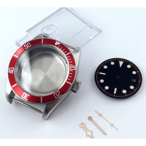 41mm Watch Case+Hands+Dial Fit NH35/NH35A Automatic Movement Sapphire Glass Alloy Bezel Insert 100M Waterproof Screw In Crown