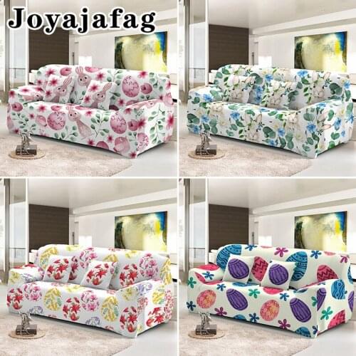 Joyajafag Sofa Cover Happy Easter Egg Rabbit Elastic Couch Covers For Living Room 1/2/3/4 Seater Dust Proof Corner Slipcover