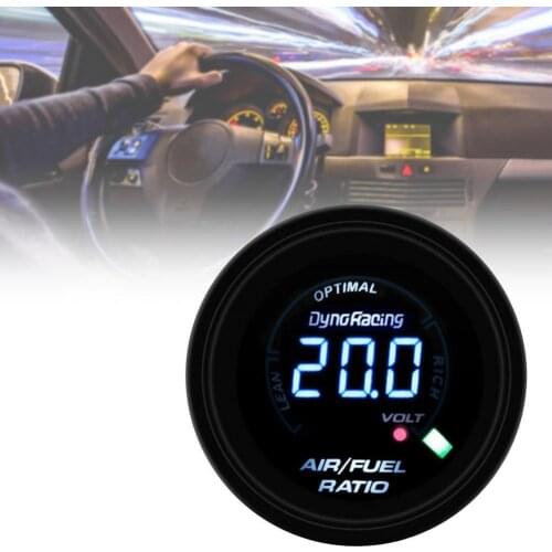 Air Fuel Ratio Gauge Digital High Accuracy 2-Inch 52mm LED Car Auto Air Fuel Ratio Gauge For Most 12V Gasoline Vehicle Voltmeter