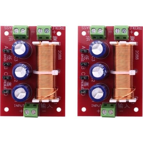 YLY-2088 Audio Frequency Divider 400W Adjustable 2 Way Crossover Filters Full Range Treble Bass Frequency Divider