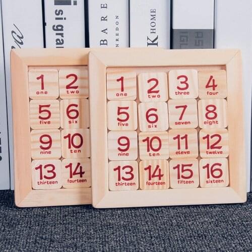Children and teenagers Wooden digital maze digital Slide Puzzle A toy to cultivate logical thinking
