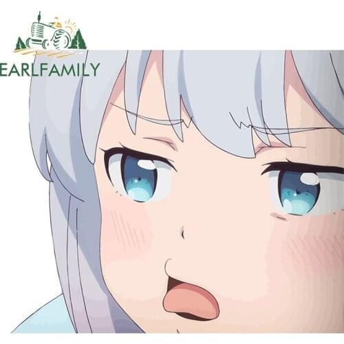 EARLFAMILY 13cm x 11.4cm for Bleh Girl Anime Vinyl Car Stickers Waterproof Scratch-Proof Decal Bumper Laptop Car Assessoires