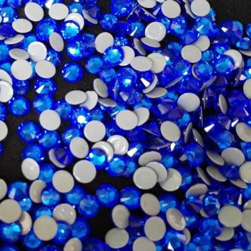 Hot fix rhinestone in blue color ss20 sapphire 1440 pcs per pack ,good quality hot-fix crystal