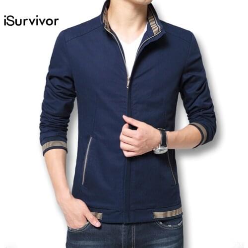ISurvivor 2021 Men Cotton Jackets and Coats Jaqueta Masculina Male Causal Fashion Slim Fitted Zipper Jackets Hombre Jaqueta Men