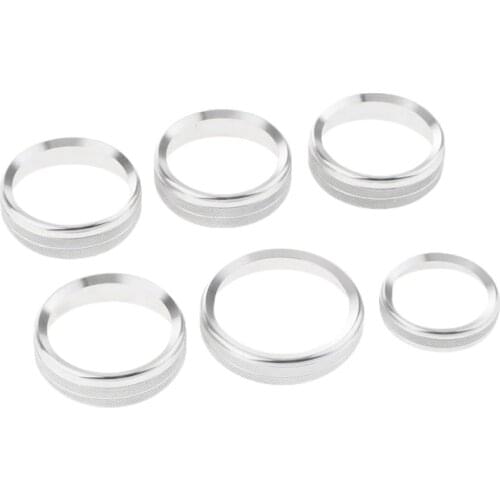 Switch Buttons Cover Trim for Ford F150 2016 - 2018 Air Conditioning Climate Control Ring Knob Trim Ring Sticker 6Pcs
