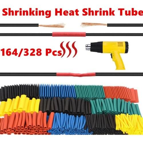 164/328pcs Heat shrink tube kit Insulation Sleeving termoretractil Polyolefin Shrinking Assorted Heat Shrink Tubing Wire Cable