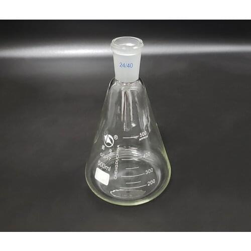 Conical flask with standard ground-in mouth,Capacity 500ml,joint 24/40,Erlenmeyer flask with standard ground mouth