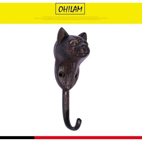 Cat Cast Iron Key Hook Iron Decorative Wall Mounted Key Hook Wall Hook Jewelry Holder Apron Hanger Metal Animal Hooks Home Decor