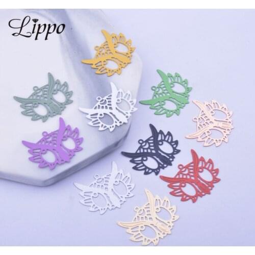50pcs AC10621 18*24mm Brass Owl Mask Shape Charms Masks Pendant Earring Findings