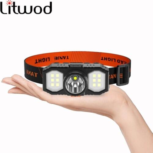 Mini XPE Headlight Built in Battery Waterproof Flashlight COB LED Torch USB Rechargeable Camping Fishing Headlamp Powerful Lamp