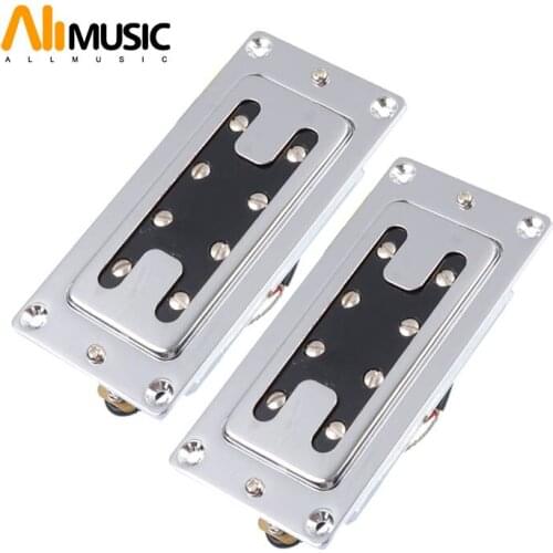 ALLMusic Mini Style Two Line 8 Hole 4 String Electric Bass Humbucker Pickup Chrome