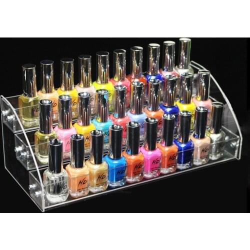 Fashion Clear 2-7 Layers Nail Polish Rack Varnish Display Makeup Storage Organizer Shelf Cosmetic Organizer Household Storage