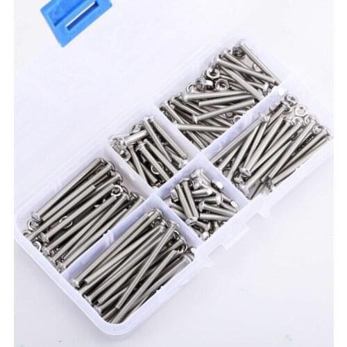 M3 Stainless Steel Button Head Hex Socket Cap Screw Nut Box Assortment Kit 16-40