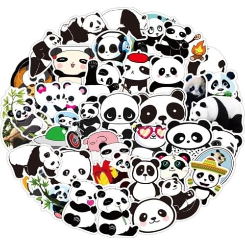 50pcs Cartoon cute panda Cartoon scrapbooking Stickers packs Waterproof Skateboard Suitcase Guitar Graffiti decals pasters Kid
