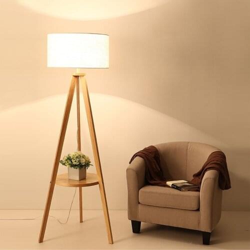 Nordic led wood lampara de pie tripot loft floor lamp