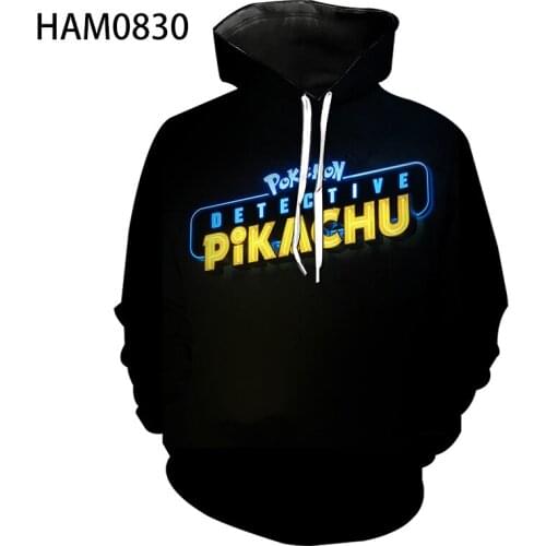 Pikachu 2021 spring and autumn fashion couple Hoodie Boys and girls 3D animation casual Sweatshirt Harajuku long sleeve