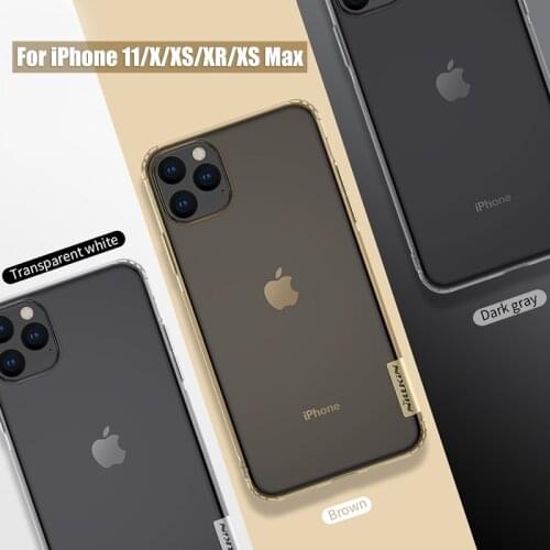 For iPhone 11 Pro Max Case Nillkin Nature Transparent Clear Soft Silicon TPU Protector Cover for iPhone 11 Pro Max Case