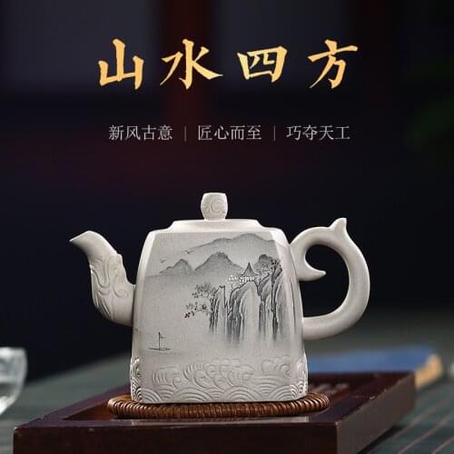 Are recommended and four penghu-glance pure manual undressed ore white clay pot of ink painting tea authentic teapot