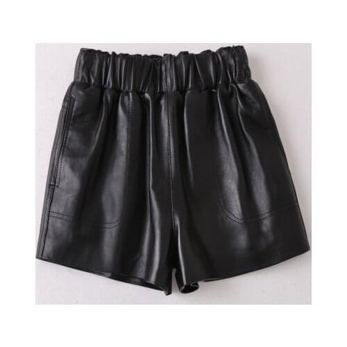 Top brand Fashion 2020 New Genuine Real Sheep Leather Shorts H48 high quality