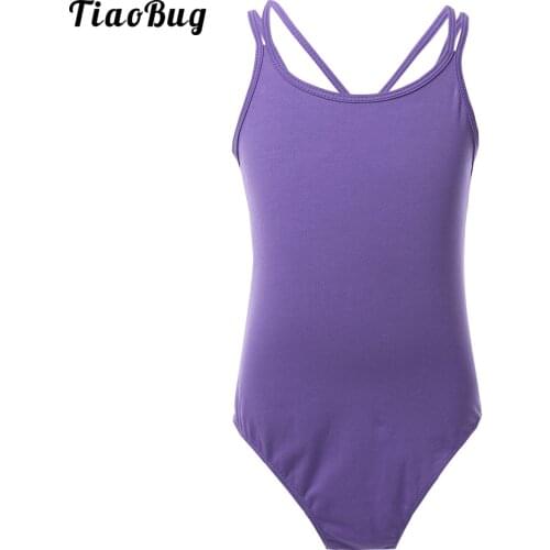 TiaoBug Kids Girls Spaghetti Strap Ballet Dancer Leotard Dress Dance Bodysuit