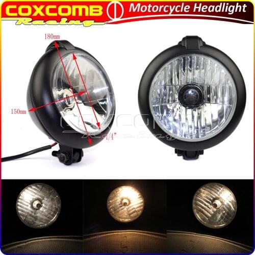 Motorcycle Emark H4 12V 60/55W Custom Headlight Vintage 4" Front Head Lamp For Harley Honda Yamaha Cafe Racer Chopper Bobber