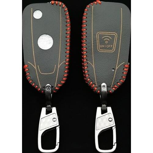 High Quality Leather Key Case Cover For Yamaha TMAX 530 DX SX Motorcycle 2015-2017 Motorcycle Smart Key Bag Fob Protect Shell