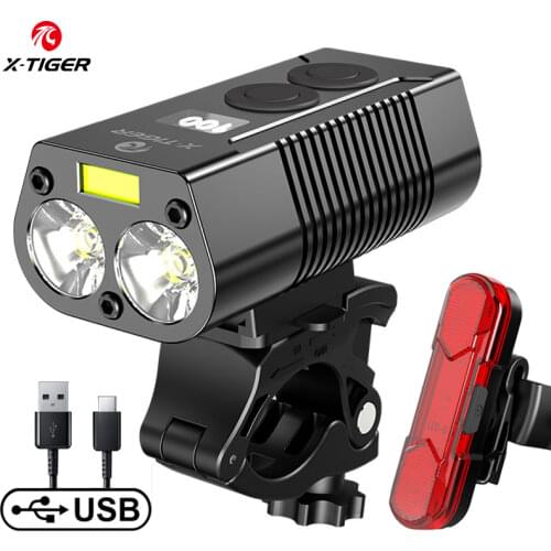 X-Tiger Bike Light Headlight Bicycle Lamp With Power Bank Rechargeable LED 5200mAh MTB Bicycle Light Flashlight Bike Accessories