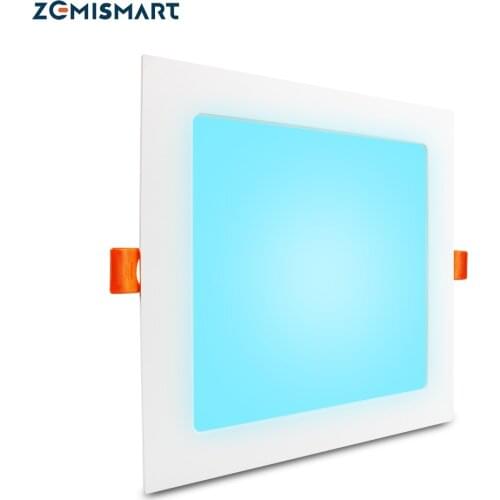 Zemismart Tuya WiFi Smart Led Downlight RGBW 15w Recessed Ceiling Light with Square Panel Alexa Google Home Voice Control