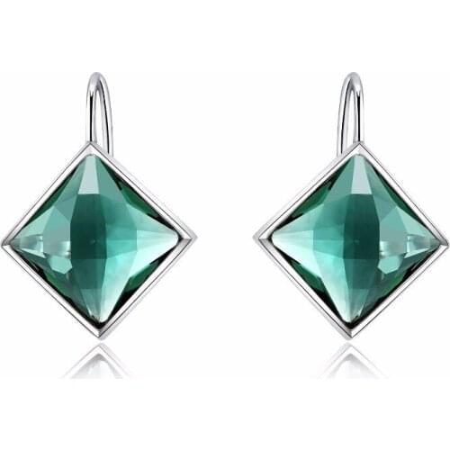 L&P New Hot 100% Real 925 Silver Earrings For Women Natural Green Crystal Personality Sterling-silver Luxury Fine Jewelry