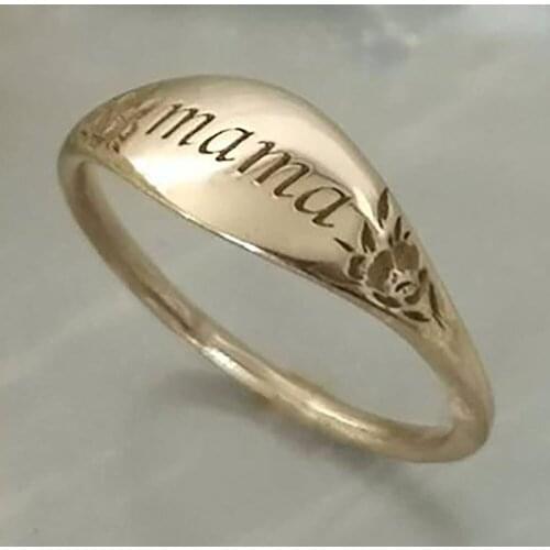 Hot Sale Jane Creative Fashion Mama Letter Ring Lettering Ring Mother Day Gift Women Jewelry Gift