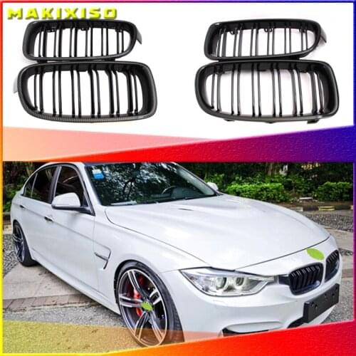 1Pair Gloss Black Front Grille/Grilles Kidney For BMW 3-Series F30 F31 F35 2012-2017 Car Styling
